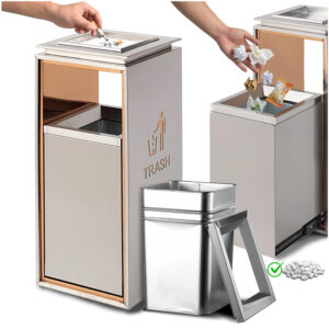 Kosz na śmieci zewnętrzny z popielnicą