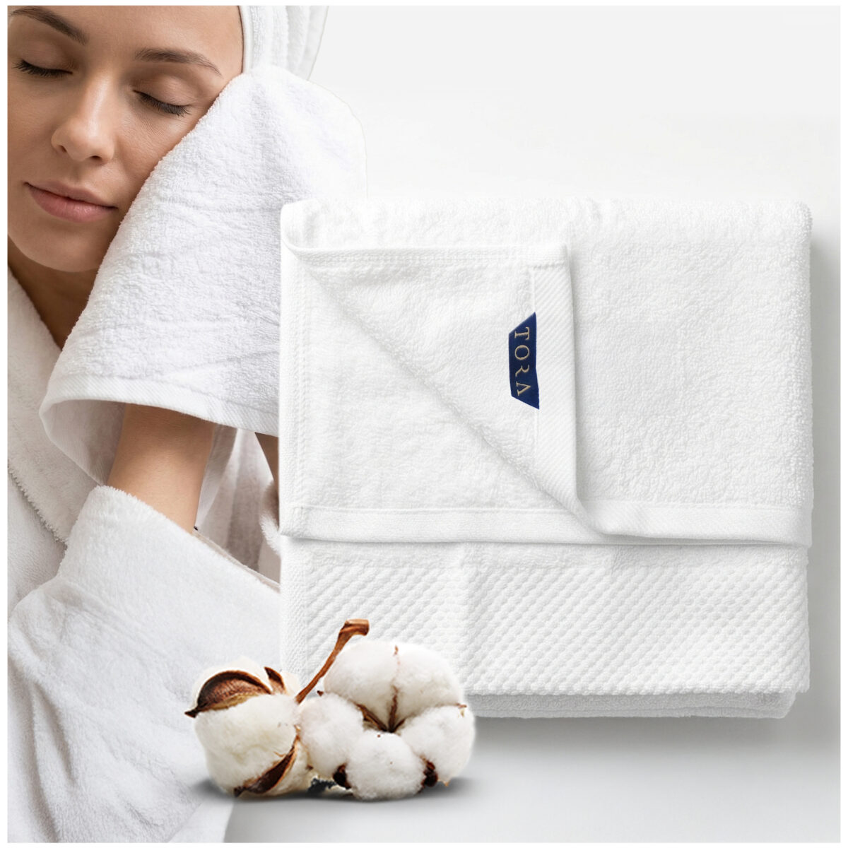 Biały ręcznik do rąk i twarzy 40x40 cm premium – bawełna 700gsm